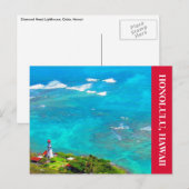 Diamond Head vuurtoren rood Briefkaart (Voorkant / Achterkant)