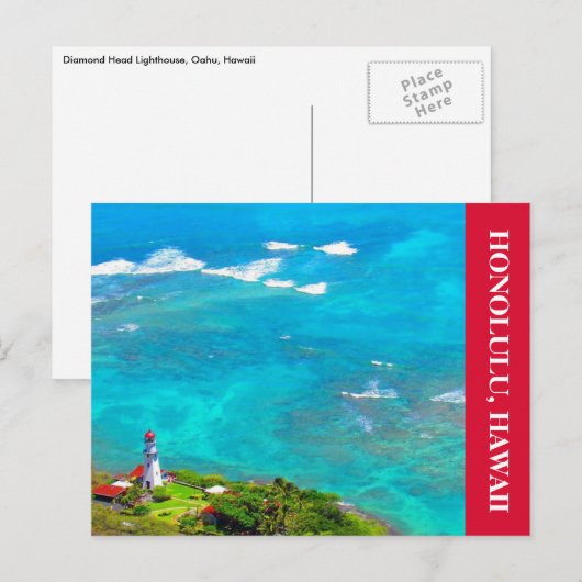 Diamond Head vuurtoren rood Briefkaart (Voorkant / Achterkant)