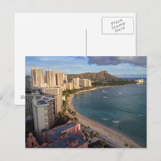 Diamond Head, Waikiki Beach, Hawaii Briefkaart (Voorkant / Achterkant)
