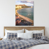 Diamond Head, Waikiki Beach, Hawaii Canvas Afdruk (Insitu (Slaapkamer))