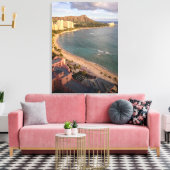 Diamond Head, Waikiki Beach, Hawaii Canvas Afdruk (Insitu (Woonkamer))