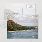 Diamond Head - Waikiki Beach, Oahu Briefkaart (Voorkant / Achterkant)