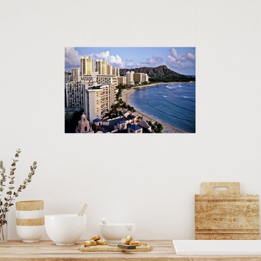 Diamond Head - Waikiki Beach, Oahu Poster (Keuken)