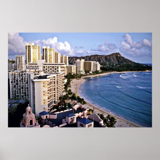 Diamond Head - Waikiki Beach, Oahu Poster (Voorkant)