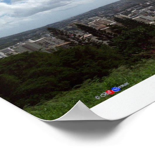 Diamond Head - Waikiki - Honolulu 180° Panorama Poster (Hoek)