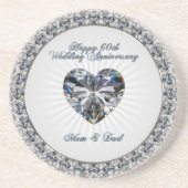 Diamond Heaert 60th Wedding Jubileum Onderzetter (Voorkant)