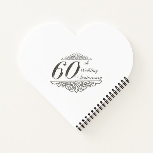Diamond Heart 60th Wedding Jubileum-laptop Notitieboek (Achterkant)