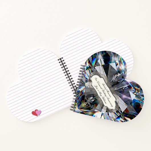 Diamond Heart 60th Wedding Jubileum-laptop Notitieboek (Binnen)