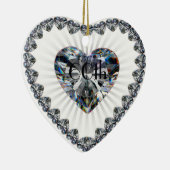 Diamond Heart 60th Wedding Jubileum Ornament (Rechts)