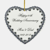 Diamond Heart 60th Wedding Jubileum Ornament (Achterkant)