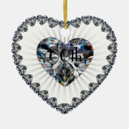 Diamond Heart 60th Wedding Jubileum Ornament