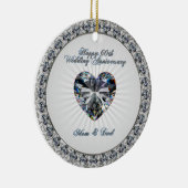 Diamond Heart 60th Wedding Jubileum Ornament (Rechts)