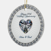 Diamond Heart 60th Wedding Jubileum Ornament (Links)