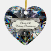 Diamond Heart 60th Wedding Jubileum Ornament (Voorkant)