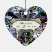 Diamond Heart 60th Wedding Jubileum Ornament (Achterkant)
