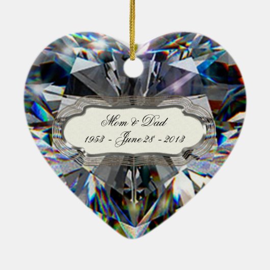 Diamond Heart 60th Wedding Jubileum Ornament (Achterkant)