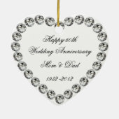 Diamond Heart 60th Wedding Jubileum Ornament (Achterkant)