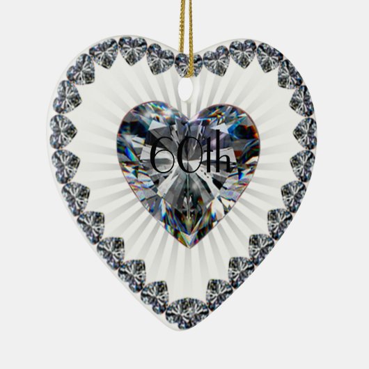Diamond Heart 60th Wedding Jubileum Ornament (Rechts)