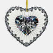Diamond Heart 60th Wedding Jubileum Ornament (Voorkant)