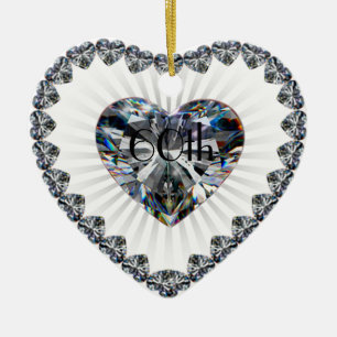 Diamond Heart 60th Wedding Jubileum Ornament