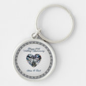 Diamond Heart 60th Wedding Jubileum Sleutelhanger (Voorkant)