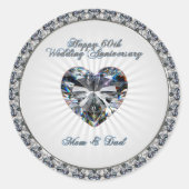 Diamond Heart 60th Wedding Jubileum Sticker (Voorkant)