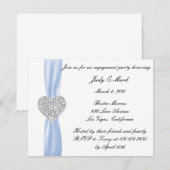 Diamond Heart Blue Engagement Party - Uitnodiging (Voorkant / Achterkant)