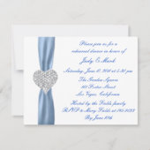 Diamond Heart Blue Rehearsal Dinner Invitation Kaart (Voorkant)