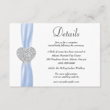 Diamond Heart Blue Ribbon Wedding Details