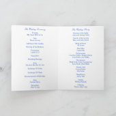 Diamond Heart Blue Wedding Program Kaart (Binnen)