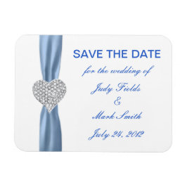 Diamond Heart Blue Wedding Save the Date Magnet Magneet