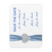 Diamond Heart Blue Wedding Save the Date Magnet Magneet (Verticaal)