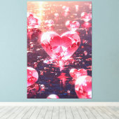 Diamond Heart Canvas Print (Insitu (Houten vloer))