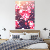 Diamond Heart Canvas Print (Insitu (Slaapkamer))