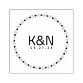 Diamond Heart Circular Initiaal Logo Weddenschap S Rubberstempel (Afrduk)