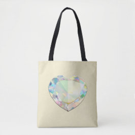 Diamond Heart Ecru Tote Bag