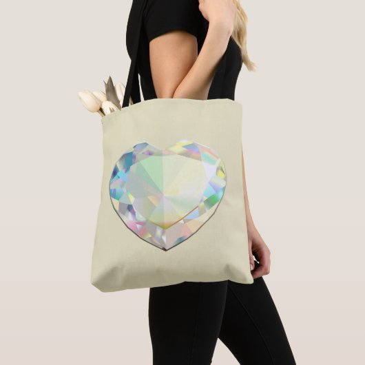 Diamond Heart Ecru Tote Bag (Dichtbij)