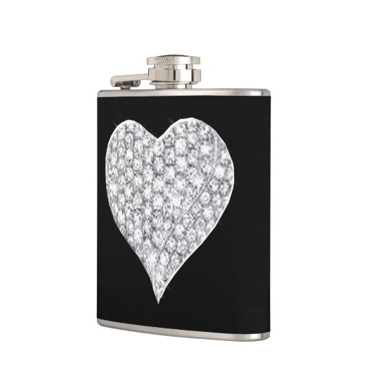 Diamond Heart Flask Heupfles (Links)