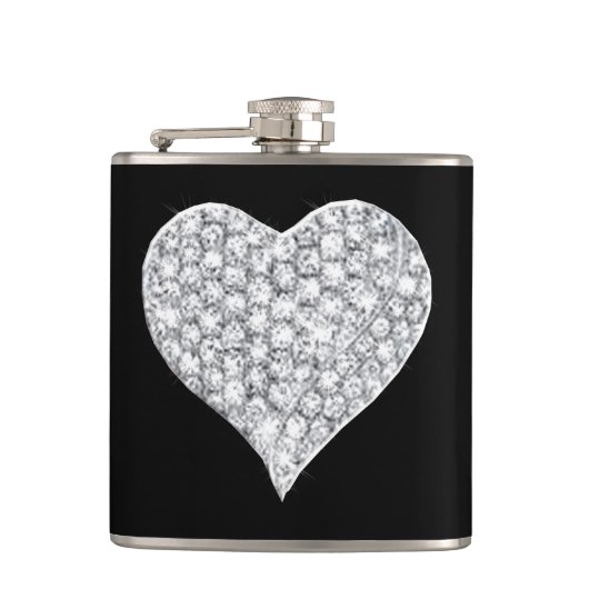 Diamond Heart Flask Heupfles (Voorkant)