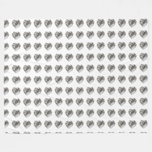 Diamond Heart Fleece Deken (Voorkant (Horizontaal))
