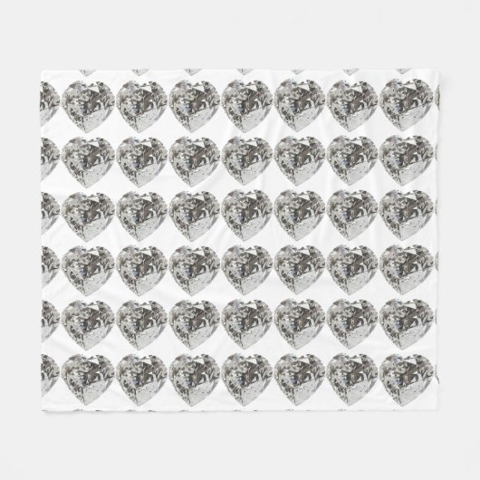 Diamond Heart Fleece Deken (Voorkant (Horizontaal))