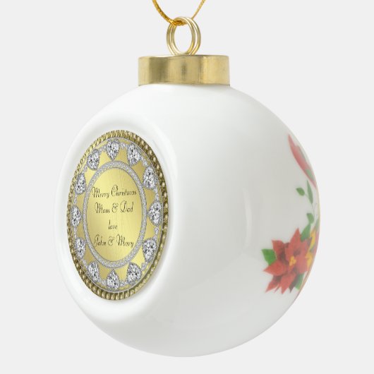 Diamond Heart Gold-keramisch Ornament (Rechts)