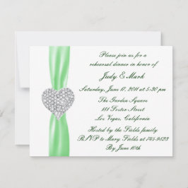 Diamond Heart Green repetitie diner uitnodiging