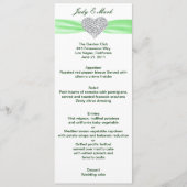 Diamond Heart Green Wedding Menu Card (Voorkant)