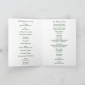 Diamond Heart Green Wedding Program Kaart (Binnen)