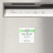 Diamond Heart Green Wedding Save the Date Magnet (Insitu (Vaatwasser))