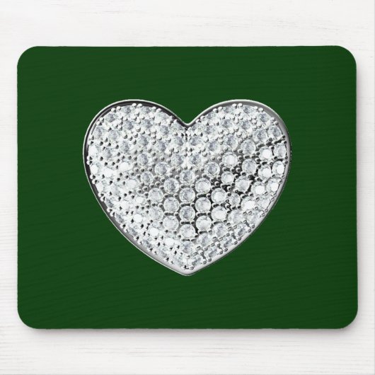 Diamond Heart - groene bg Muismat (Voorkant)