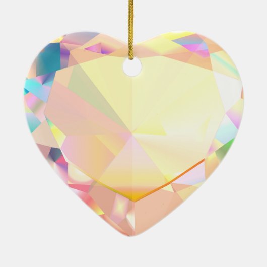 Diamond Heart Keramisch Ornament (Achterkant)