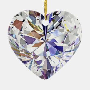 Diamond Heart-kerstversiering Keramisch Ornament