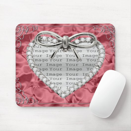 Diamond Heart Lijst Red Muismat (Met muis)